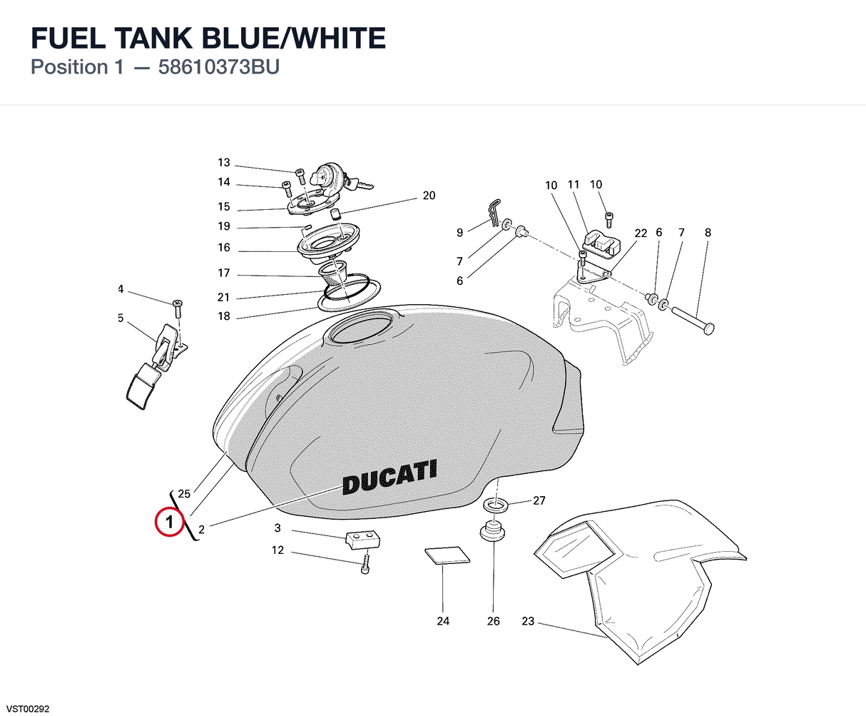 FUEL TANK BLUE/WHITE