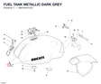 FUEL TANK METALLIC DARK GREY 58610441CD diagram position