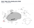 FUEL TANK YELLOW/BLACK STRIP 58610441CV diagram position