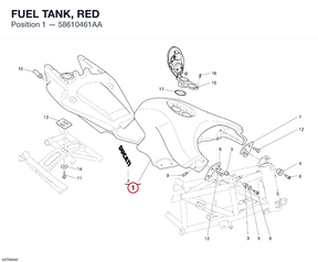 FUEL TANK, RED 58610461AA diagram position