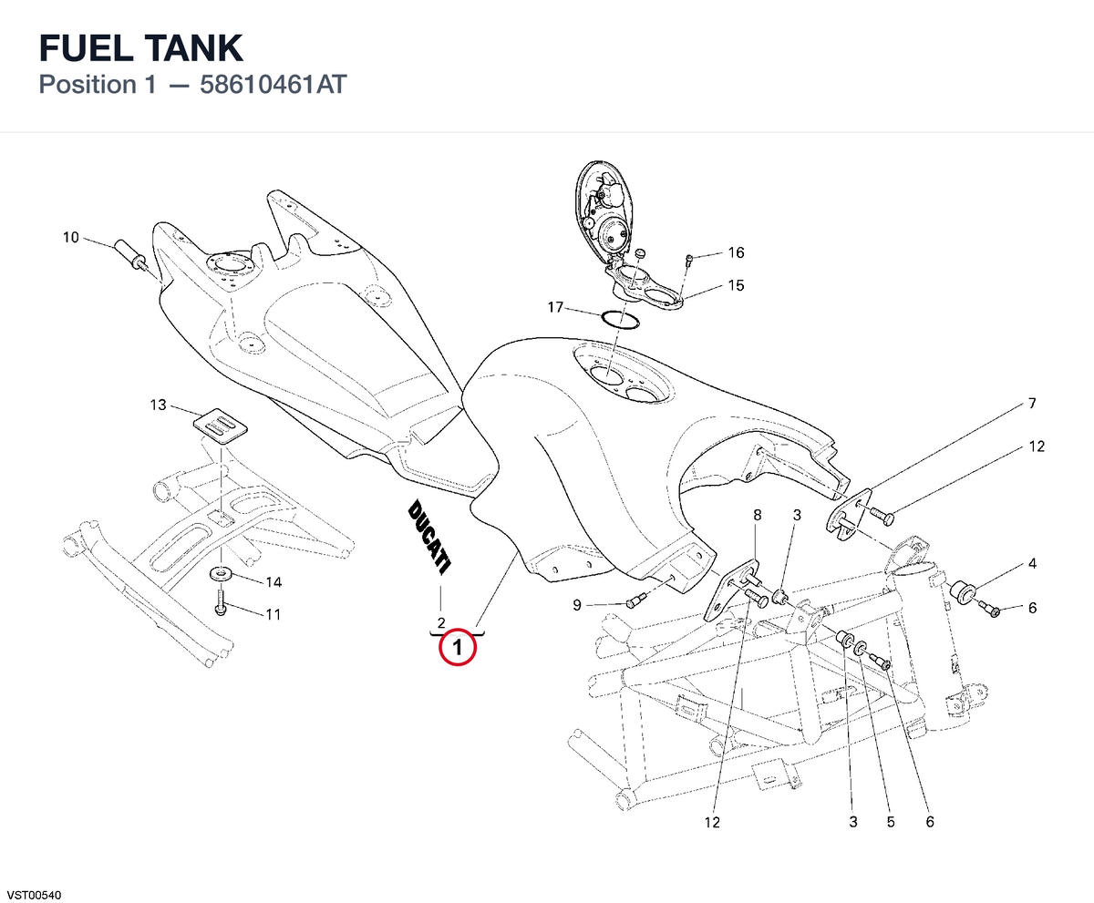 FUEL TANK 58610461AT diagram position