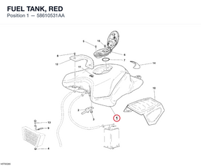 FUEL TANK, RED 58610531AA diagram position