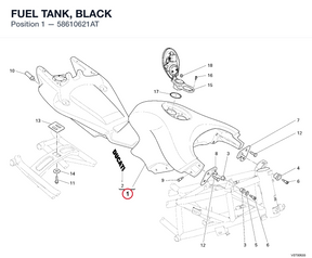 FUEL TANK, BLACK 58610621AT diagram position