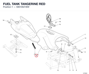 FUEL TANK TANGERINE RED 58610621BW diagram position