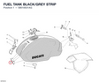 FUEL TANK BLACK/GREY STRIP 58610631AG diagram position