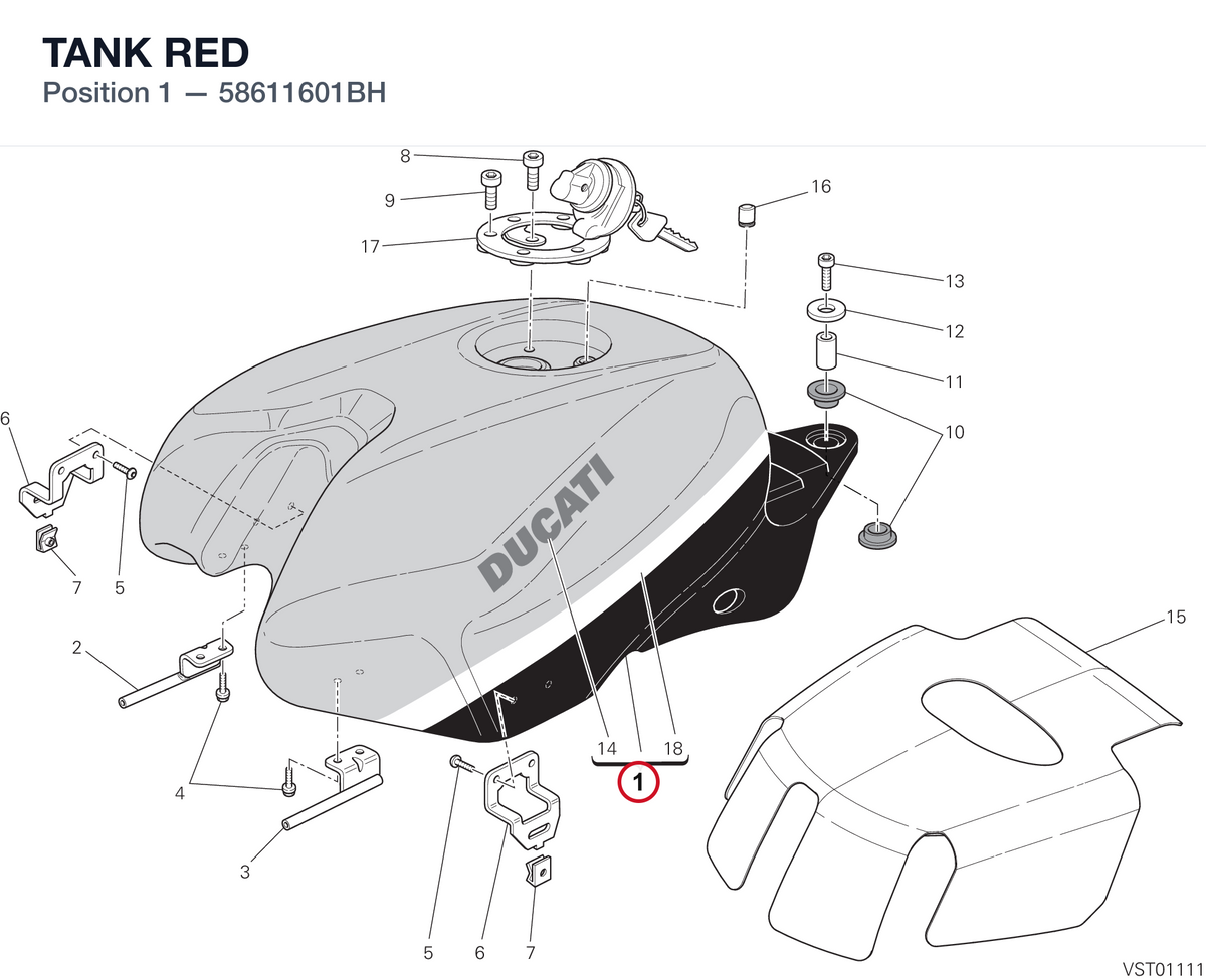 TANK RED 58611601BH diagram position