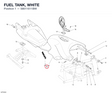 FUEL TANK, WHITE 58611611BW diagram position