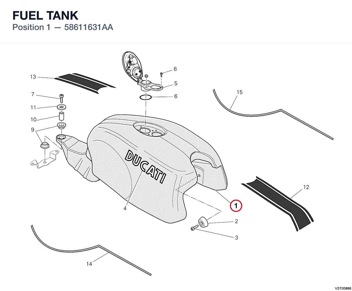 FUEL TANK 58611631AA diagram position