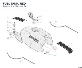 FUEL TANK, RED 58611631BA diagram position