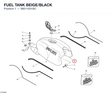 FUEL TANK BEIGE/BLACK 58611631BC diagram position