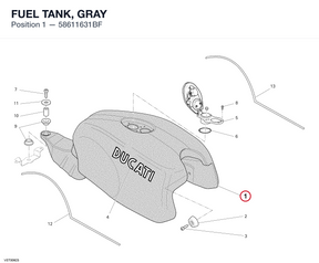 FUEL TANK, GRAY 58611631BF diagram position