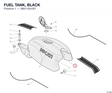 FUEL TANK, BLACK 58611631BT diagram position