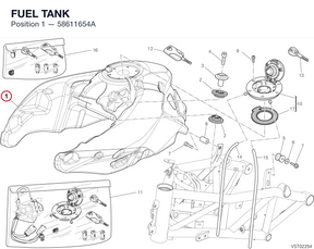 FUEL TANK 58611654A diagram position