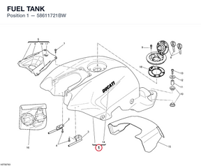 FUEL TANK 58611721BW diagram position