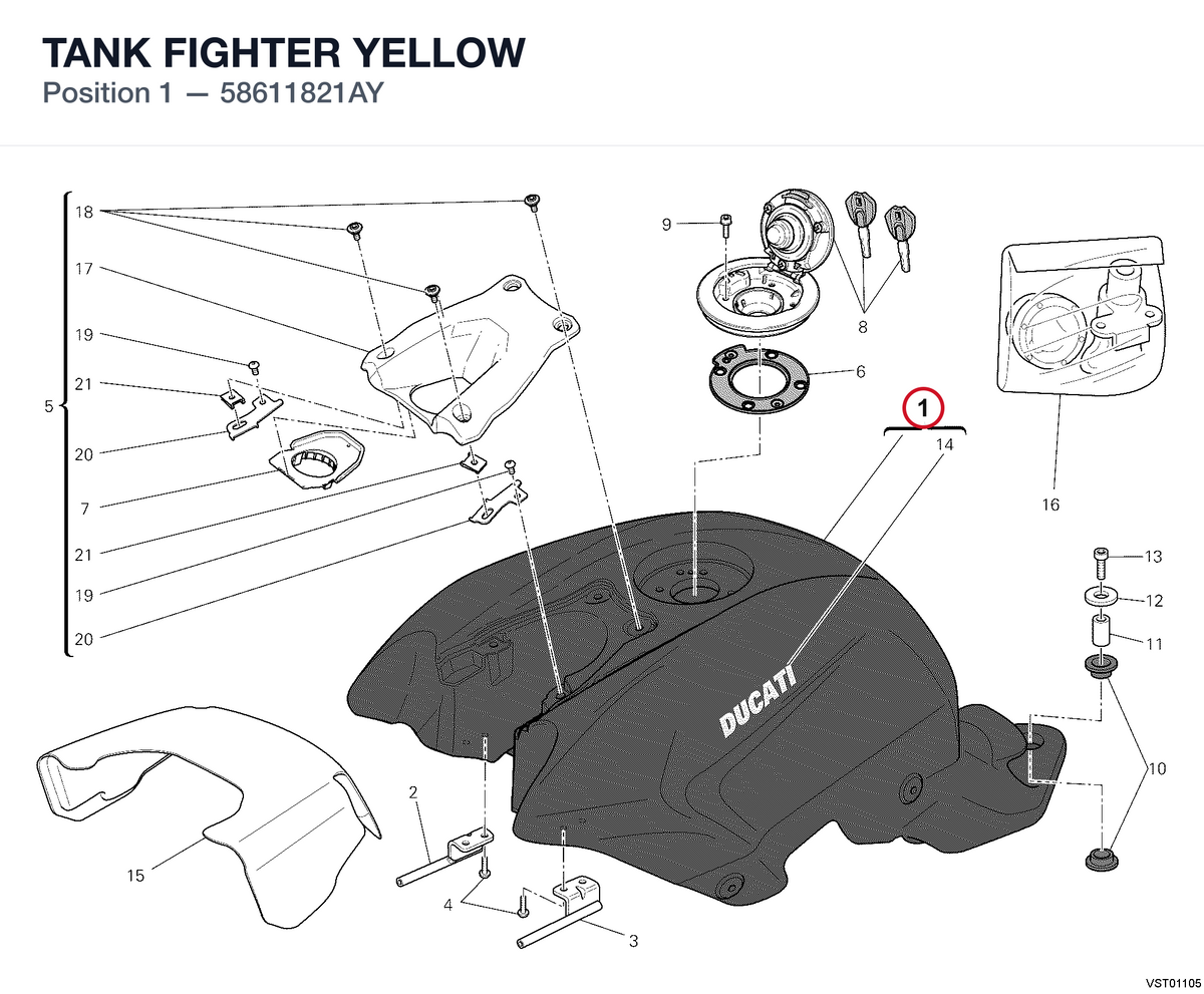 TANK FIGHTER YELLOW 58611821AY diagram position