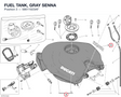 FUEL TANK, GRAY SENNA 58611923AF diagram position