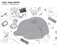 FUEL TANK WHITE 58612001CB diagram position