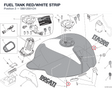 FUEL TANK RED/WHITE STRIP 58612001CH diagram position