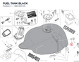 FUEL TANK BLACK 58612001CK diagram position