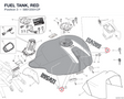 FUEL TANK, RED 58612001CP diagram position