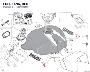 FUEL TANK, RED 58612001CP diagram position