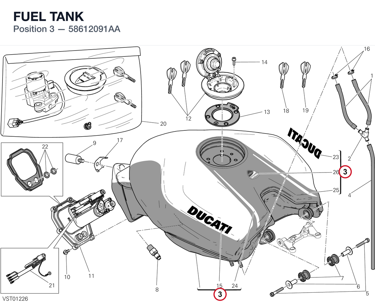 FUEL TANK 58612091AA diagram position