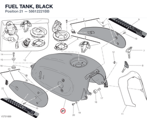 FUEL TANK, BLACK 58612221BB diagram position