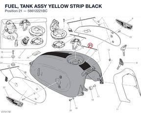 FUEL, TANK ASSY YELLOW STRIP BLACK 58612221BC diagram position