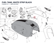 FUEL TANK, WHITE STRIP BLACK 58612221BG diagram position