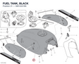 FUEL TANK, BLACK 58612221BK diagram position