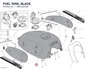 FUEL TANK, BLACK 58612221BK diagram position