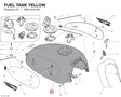 FUEL TANK YELLOW 58612221BY diagram position