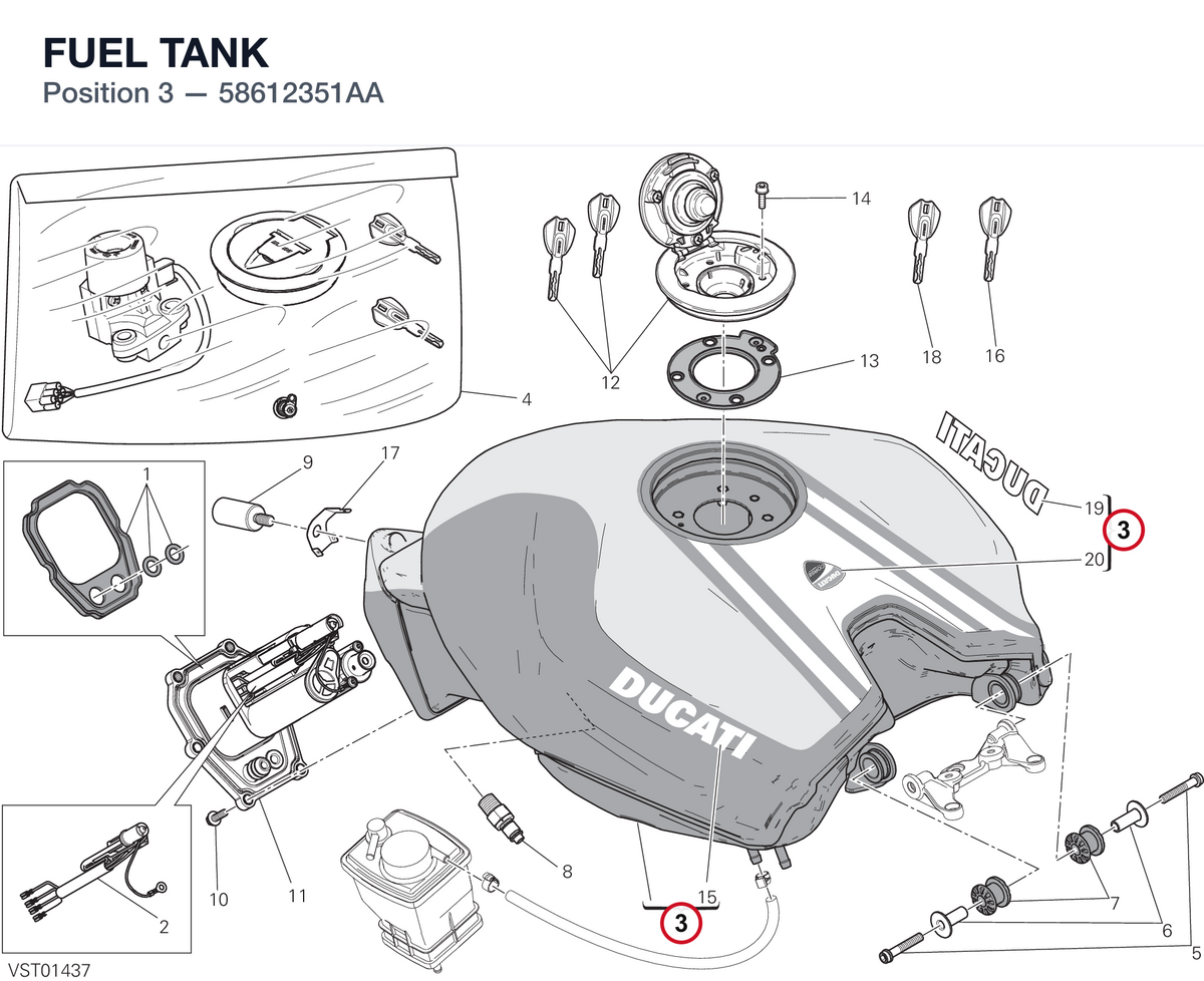 FUEL TANK 58612351AA diagram position