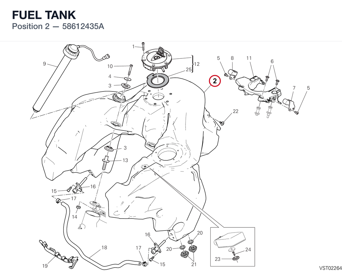 FUEL TANK 58612435A diagram position