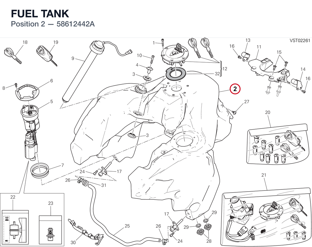 FUEL TANK 58612442A diagram position