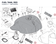 FUEL TANK, RED 58612502EA diagram position