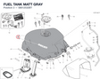 FUEL TANK MATT GRAY 58612532BT diagram position