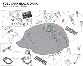 FUEL TANK BLACK DARK 58612573AC diagram position