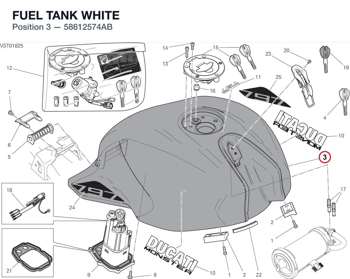 FUEL TANK WHITE 58612574AB diagram position