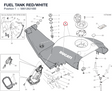 FUEL TANK RED/WHITE 58612621BB diagram position