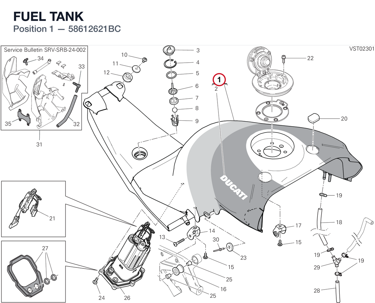 FUEL TANK 58612621BC diagram position