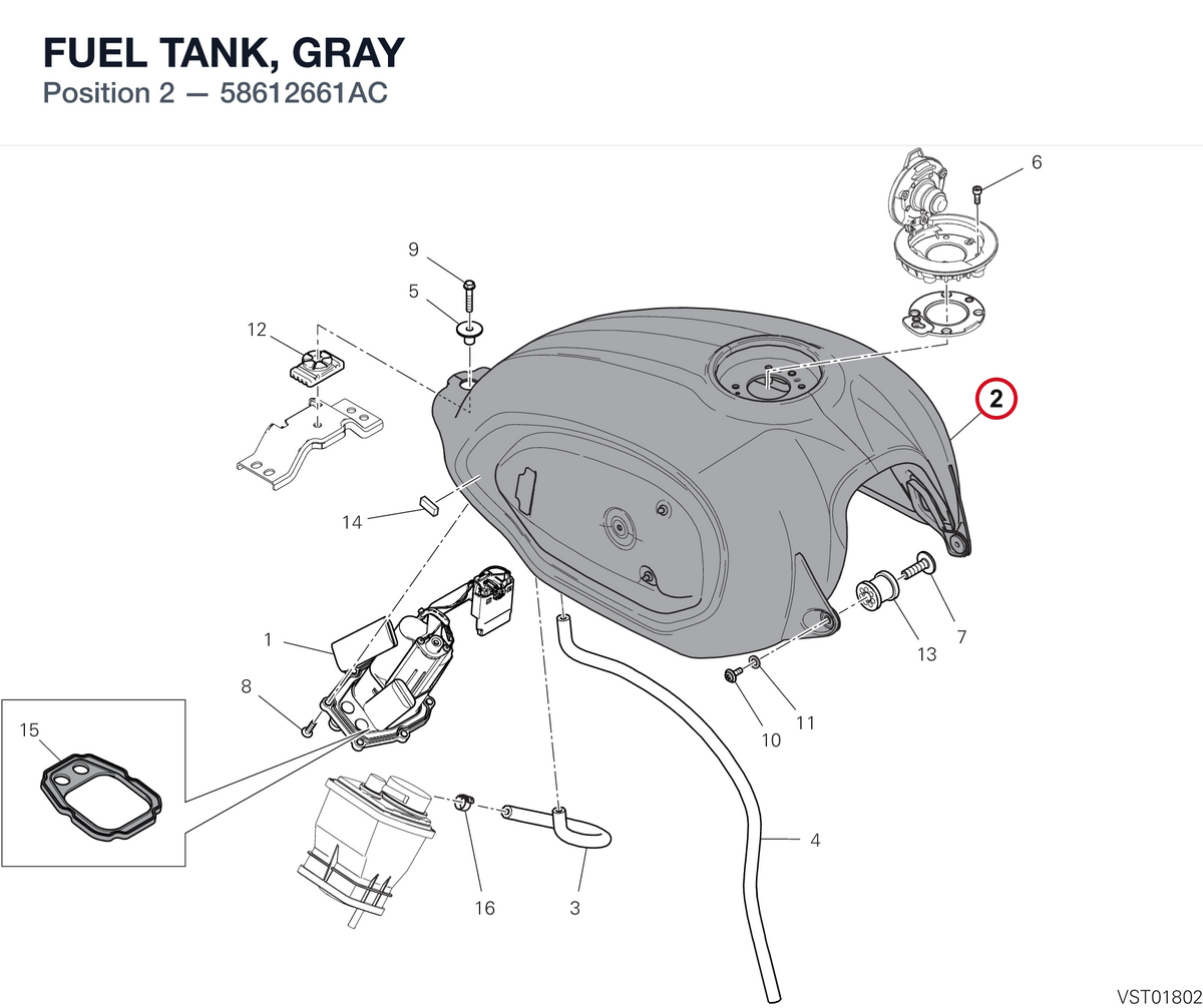FUEL TANK, GRAY 58612661AC diagram position