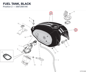 FUEL TANK, BLACK 58612661AK diagram position