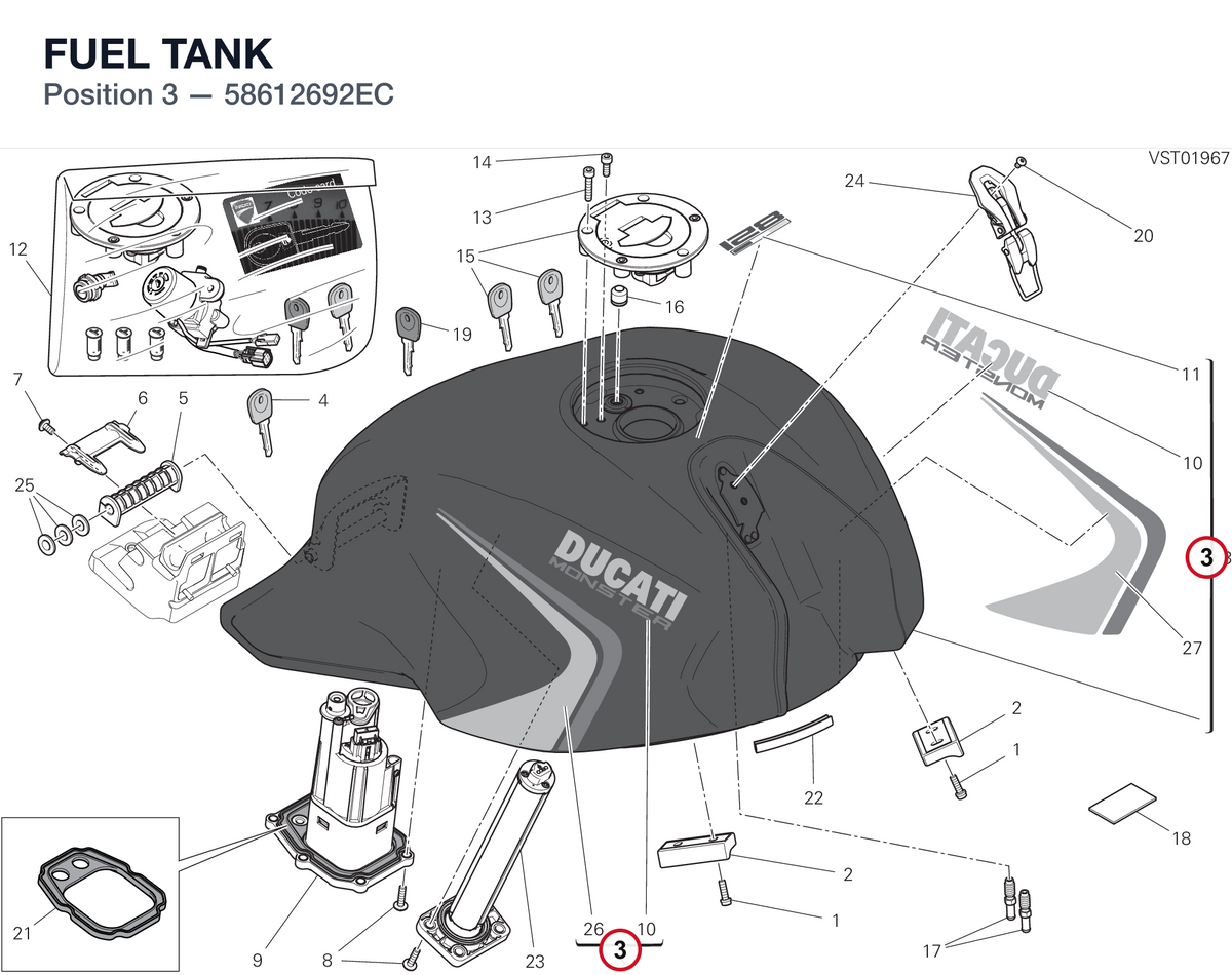 FUEL TANK 58612692EC diagram position