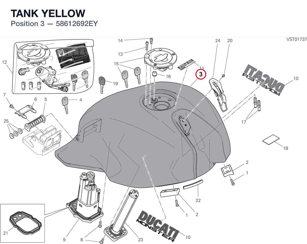 TANK YELLOW 58612692EY diagram position