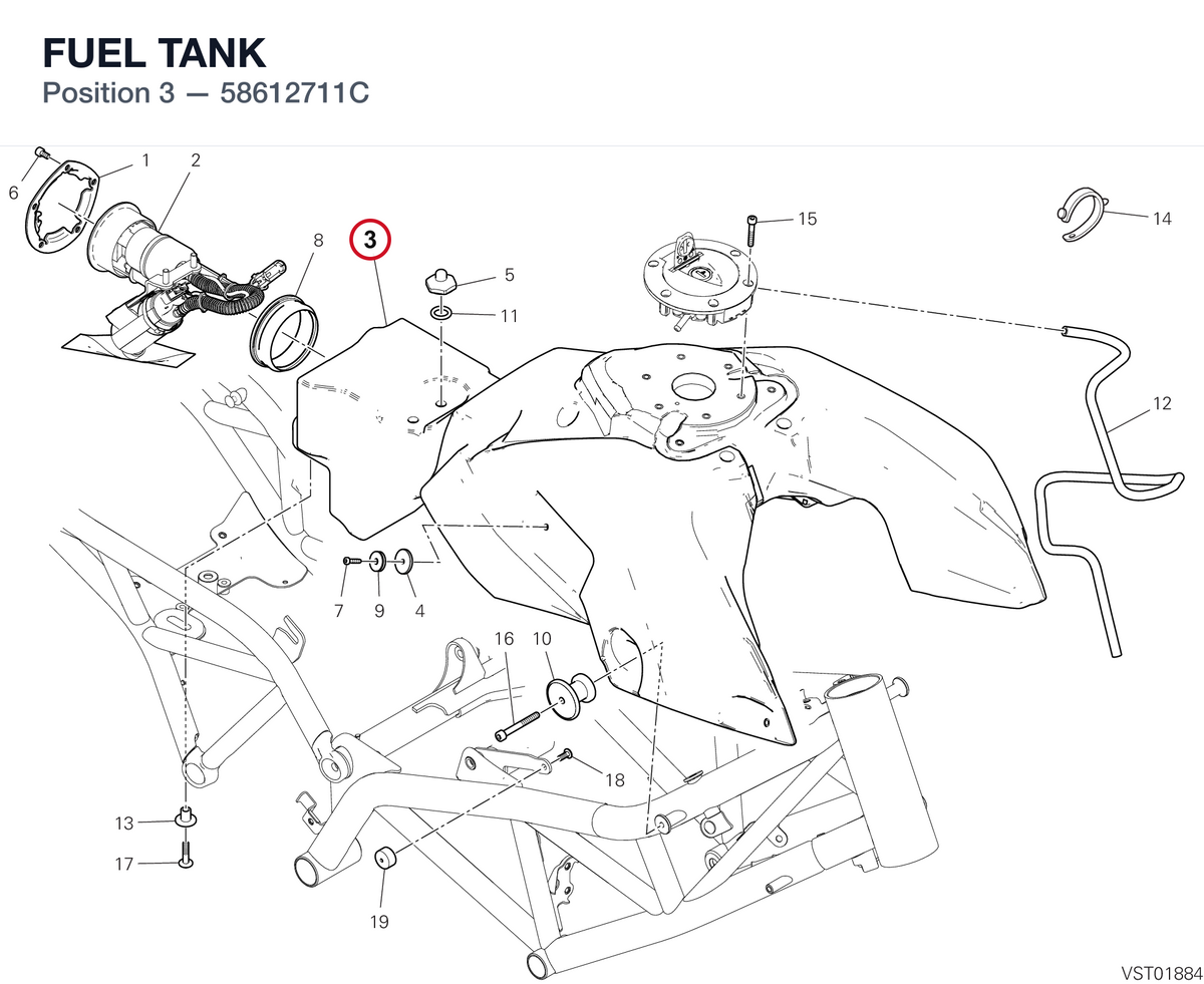 FUEL TANK 58612711C diagram position
