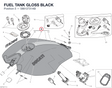 FUEL TANK GLOSS BLACK 58612721AB diagram position