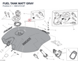 FUEL TANK MATT GRAY 58612721AP diagram position