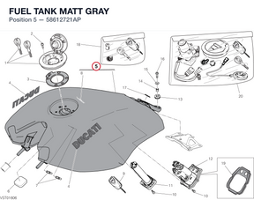 FUEL TANK MATT GRAY 58612721AP diagram position