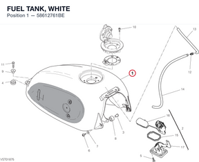 FUEL TANK, WHITE 58612761BE diagram position